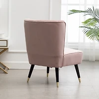 Simplie Fun Contemporary Velvet Upholstered Accent Chair, Pink