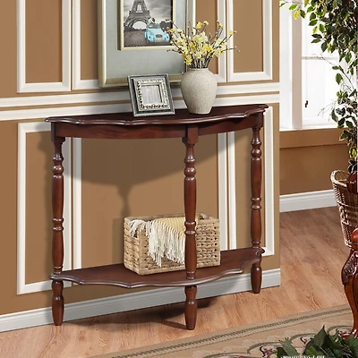 Streamdale Rustic Pine Console Table with Open Storage
