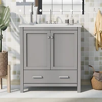 Streamdale 30" Black Bathroom Vanity with Single Sink for Elegant Storage