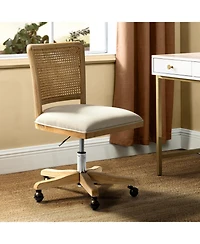 Hulala Home Calcutta Contemporary Task Chair with Rattan Back