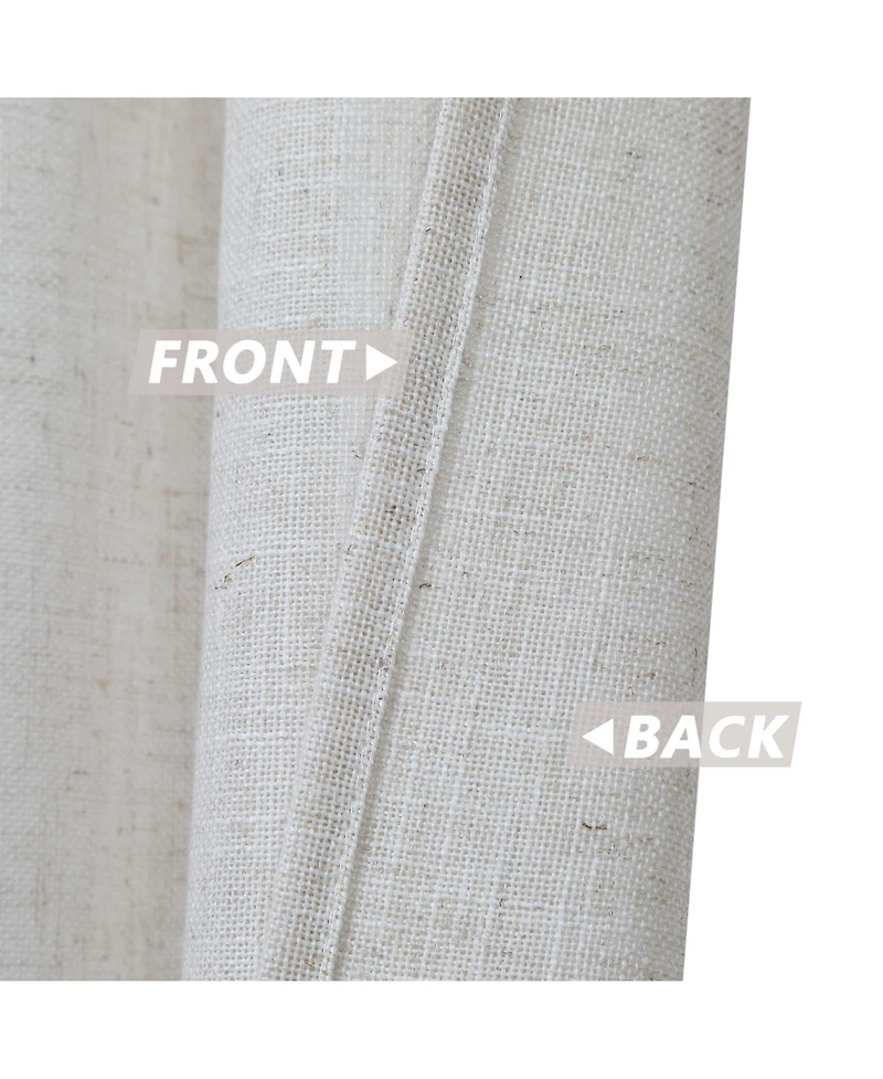 Caromio Linen Blend Kitchen Tier Window Curtain Pair, 52" x 45"
