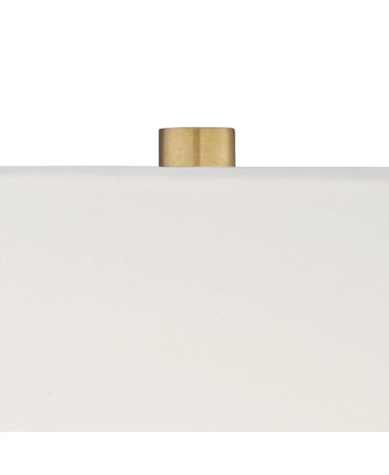 Regency Hill Julia Traditional Buffet Table Lamp 29 1/2" Tall Gold Crystal White Fabric Tapered Square Shade for Living Room Dining House Entrywa