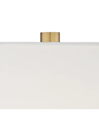 Regency Hill Julia Traditional Buffet Table Lamp 29 1/2" Tall Gold Crystal White Fabric Tapered Square Shade for Living Room Dining House Entrywa