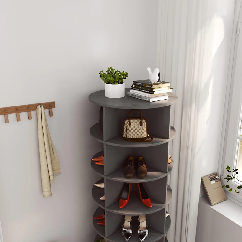 Streamdale Grey 360 Rotating shoe cabinet 6 layers