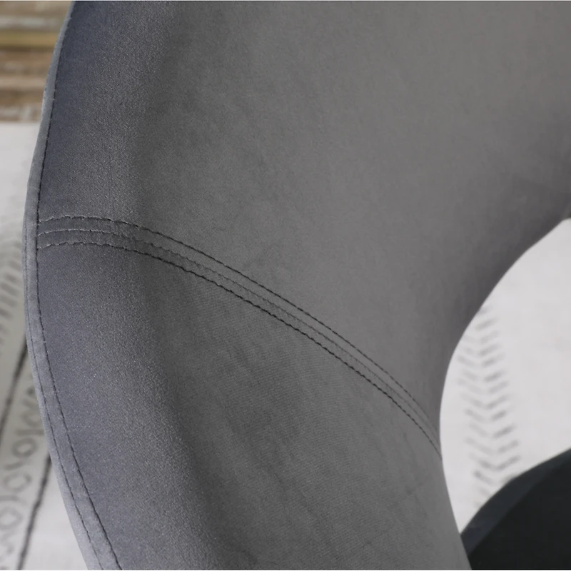 Simplie Fun Gray Silky Velvet Upholstered Accent Chair with Gold Tone Finished Base