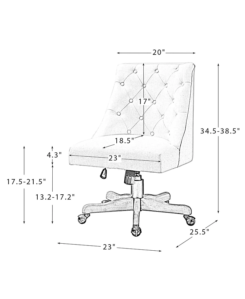 Hulala Home Modern Blanco Task Chair with Tufted Back