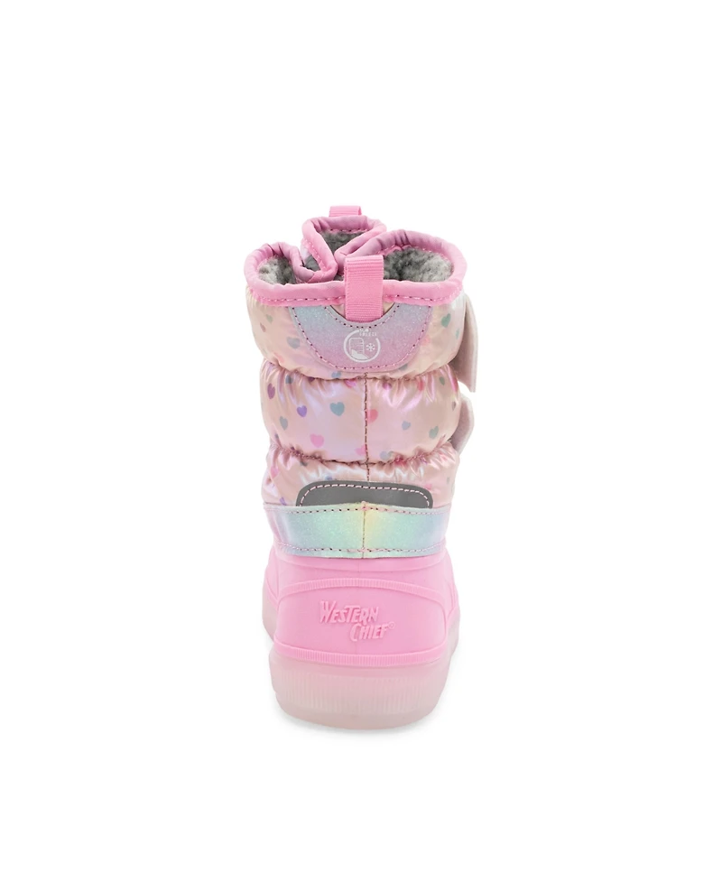 Western Chief Little Girls Denali Lighted Faux Fur Cold Weather Boot