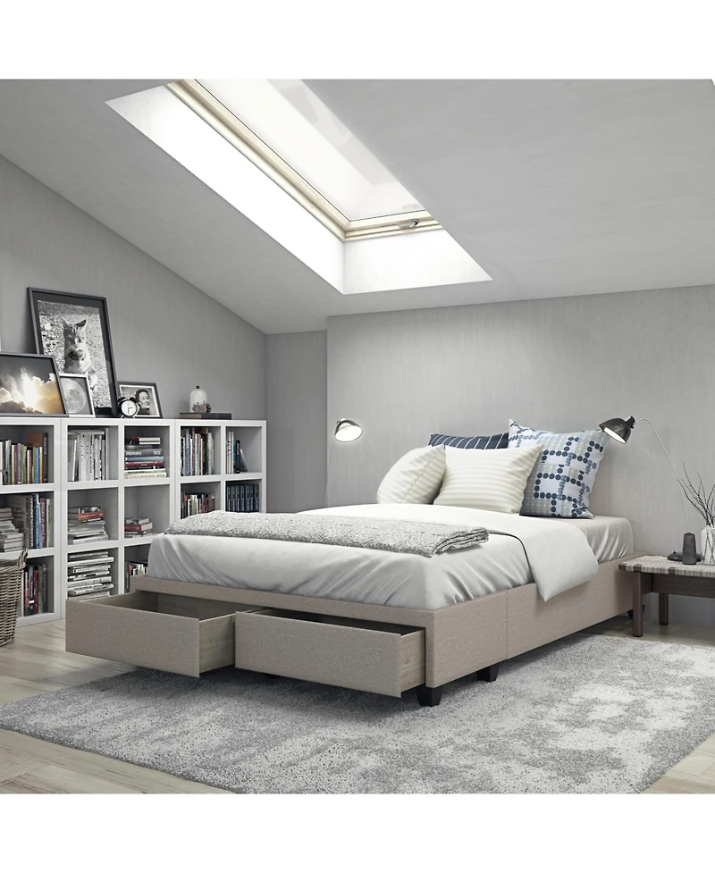 Boyd Sleep Modena Upholstered Platform Bed Frame with Storage Drawers
