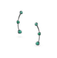 Bling Jewelry Minimalist 3 Blue Natural Turquoise Curved Ear Pin Warp Climbers Earrings Ear Crawlers Sterling Silver