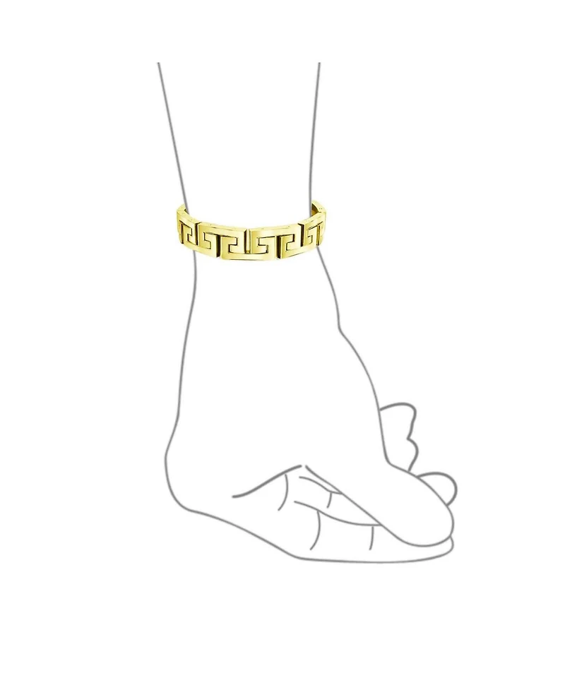 Bling Jewelry Stylish Geometric Infinity Key Link Bracelet Black Ip Stainless Steel 12MM Width