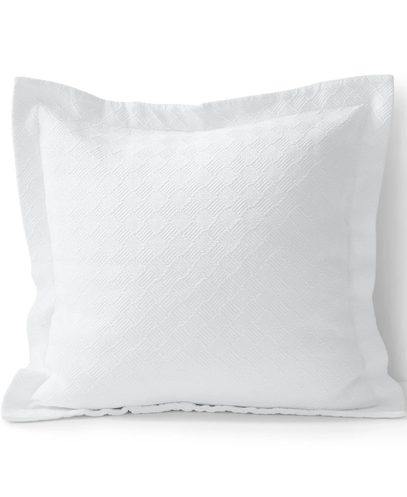 Lands' End Basketweave Cotton Matelasse Pillow Sham