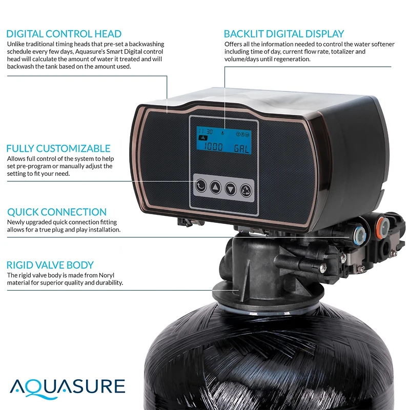 Aquasure 72,000 Grains Whole House Water Filtration Bundle with 75 Gpd Ro System, for 4-6 bathrooms