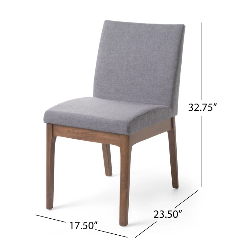 Streamdale Comfortable and Stylish Gray Linen Blended Fabric Dining Chairs