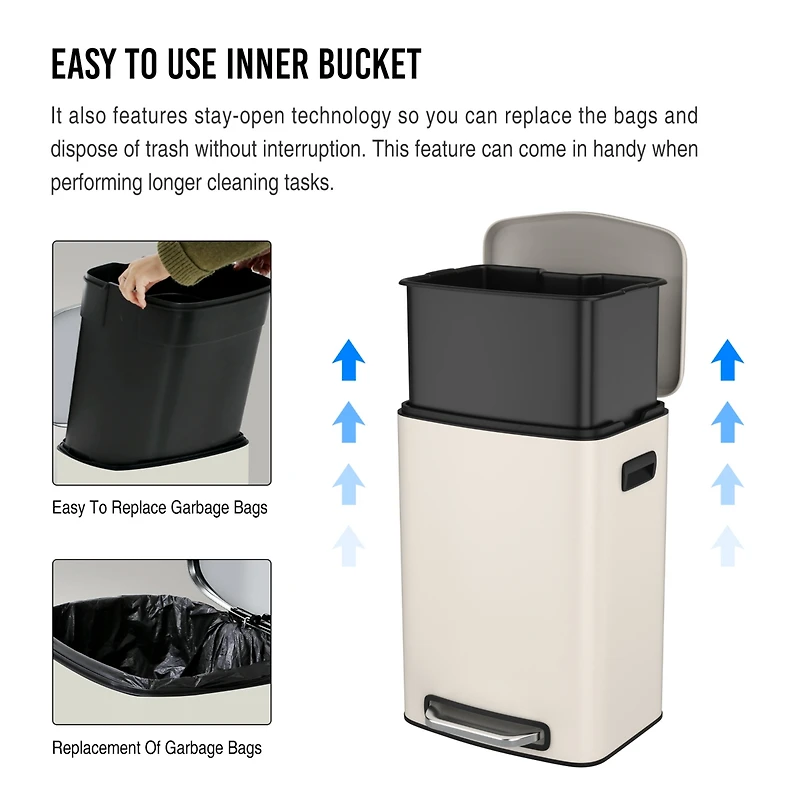 Streamdale 13 Gal. Stainless Step-On Trash