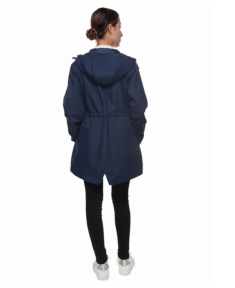 Rokka&Rolla Women's Hooded Anorak Trench Coat