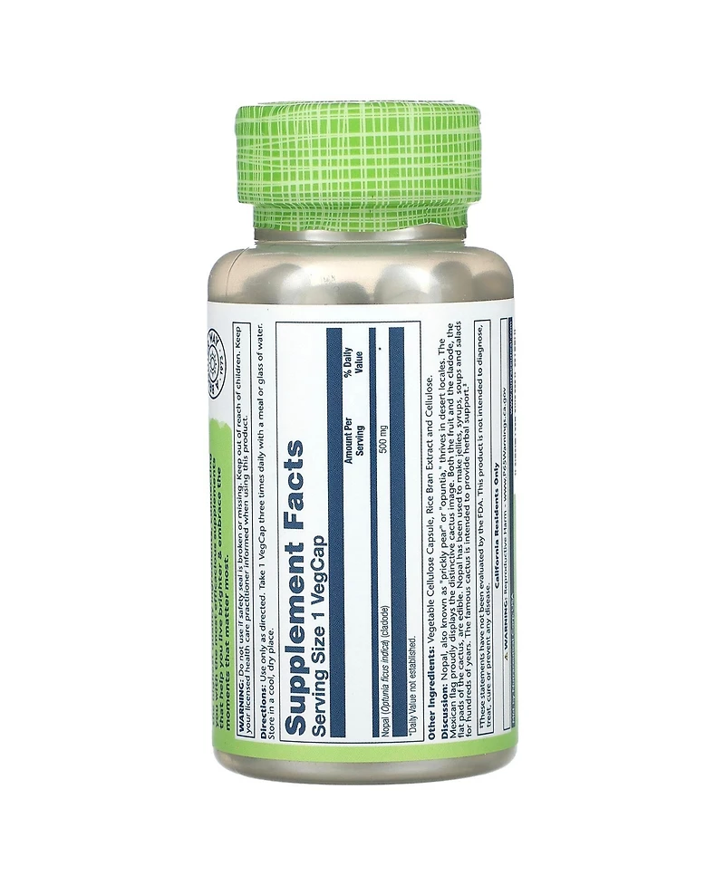 Solaray True Herbs Nopal Prickly Pear Cactus 500 mg