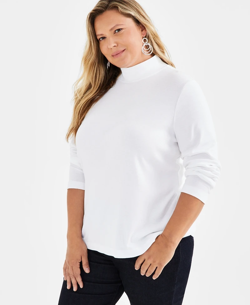 Style & Co Plus Mock-Neck Top, Exclusively at Macy's