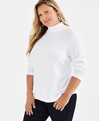 Style & Co Plus Mock-Neck Top, Exclusively at Macy's