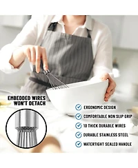 Stainless Steel Balloon Whisk 11 Inch – Durable Wire Whisk with Soft Grip Silicone Handle