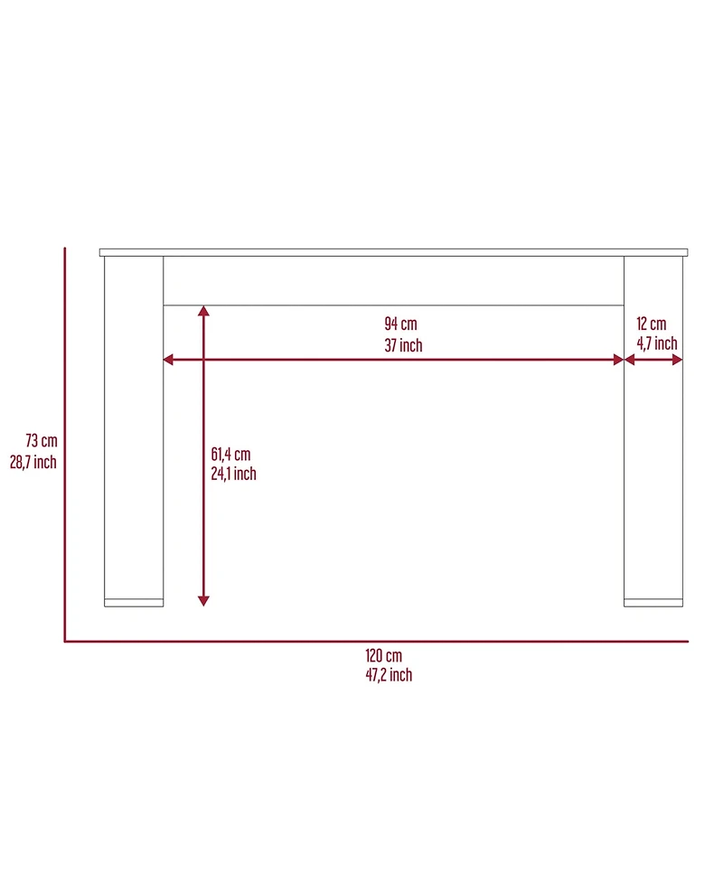 Fm Furniture Aurora Writing Computer Desk with Ample Work Surface