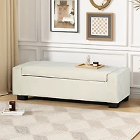 Streamdale Stylish Fabric Storage Ottoman with Flip-Lid Top
