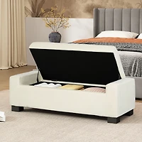 Streamdale Stylish Fabric Storage Ottoman with Flip-Lid Top