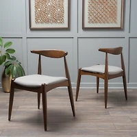 Streamdale Mid-Century Modern Upholstered Rubberwood Chair Set