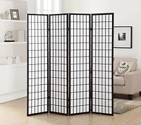 Streamdale 4 Panel Oriental Shoji Screen / Room Divider, Black