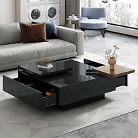 Streamdale Contemporary Coffee Table with Movable Squares and Hidden Drawers