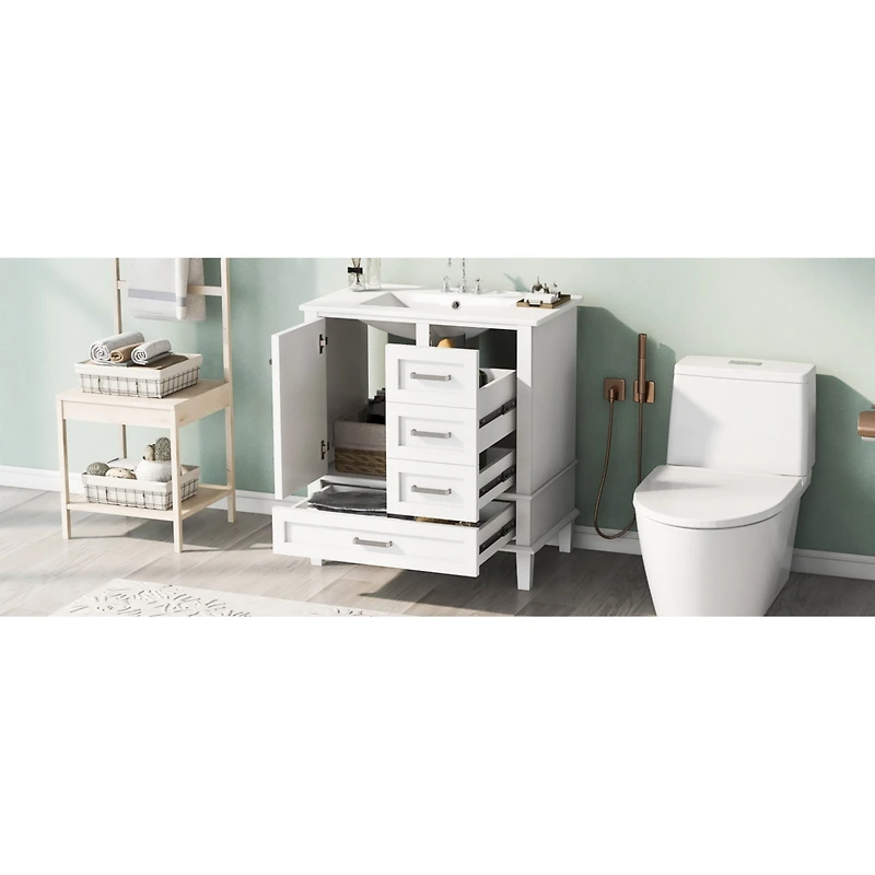 Streamdale 30" Modern Blue Bathroom Vanity with Sink and Storage