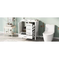 Streamdale 30" Modern Blue Bathroom Vanity with Sink and Storage