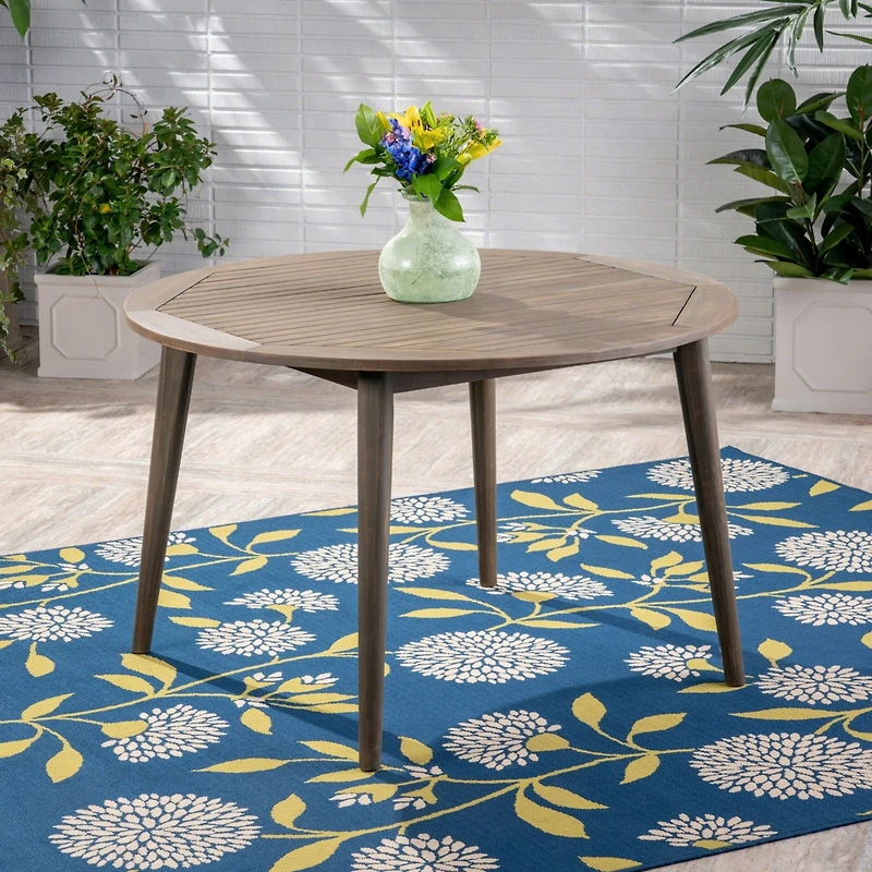 Sleek Acacia Wood Dining Table for Outdoor Spaces