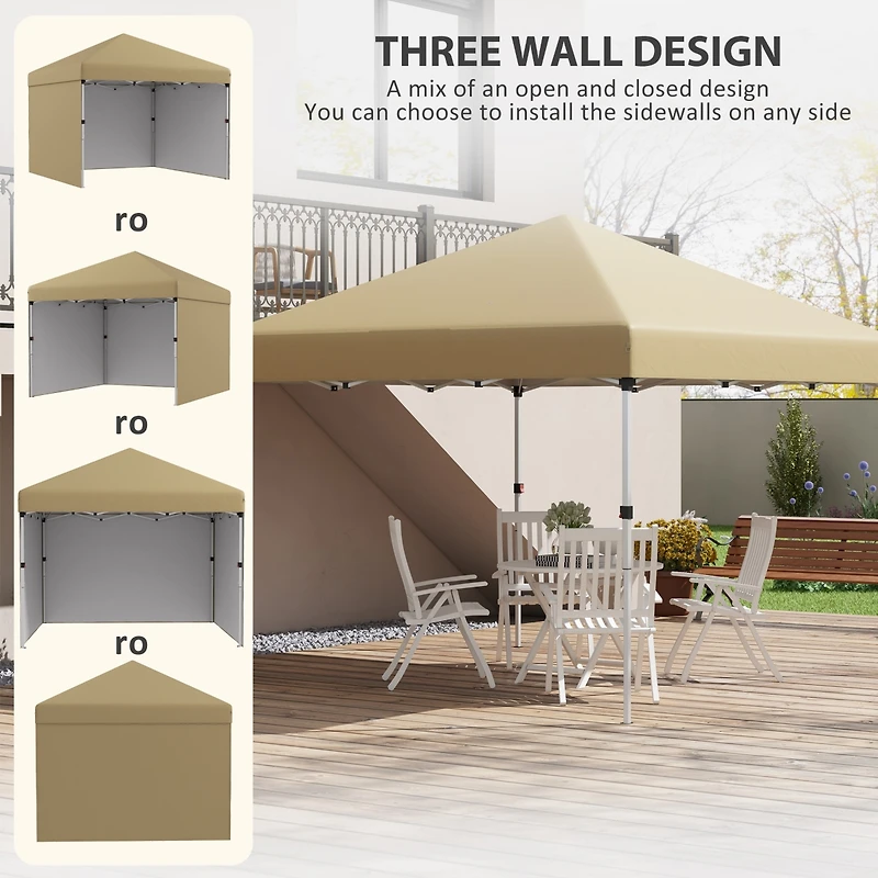 3-Wall Custom Height Pop-Up Gazebo for Outdoor Occasions
