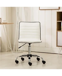 Simplie Fun Chromel Adjustable Air Lift Office Chair, White