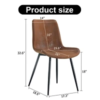 Modern Suede Dining Chair with Curved Widened Cushion (Set of 6)