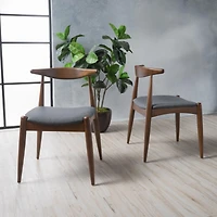 Streamdale Mid-Century Modern Upholstered Rubberwood Chair Set