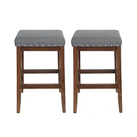 Streamdale Elegant and Durable Fabric Upholstered Barstools with X-Frame Base