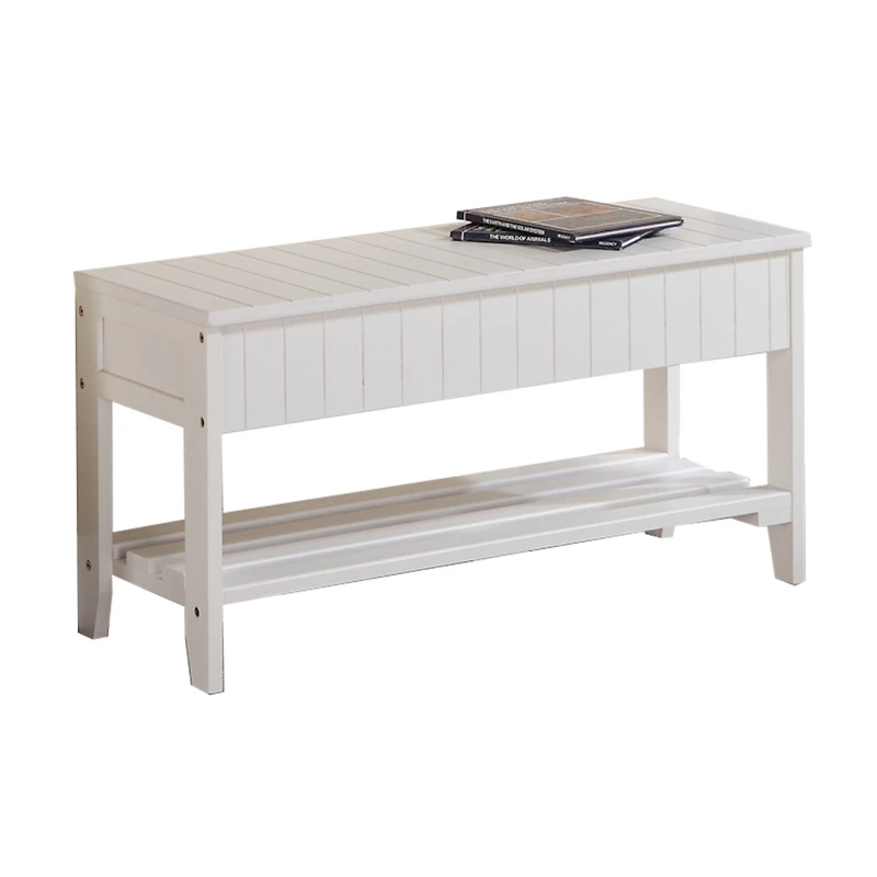 Streamdale Furniture Quality Solid Wood Shoe Bench with Storage, White
