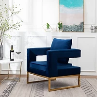 Simplie Fun Contemporary Upholstered Accent Arm Chair, Blue
