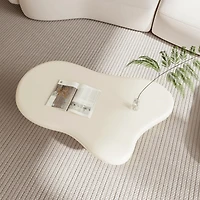 Streamdale 40 Inch Cream Cloud Shaped Coffee Table for Living Room