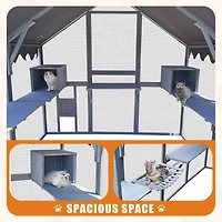 Streamdale Furniture Spacious Outdoor Cat House with Walk-In Door and Weatherproof Roof