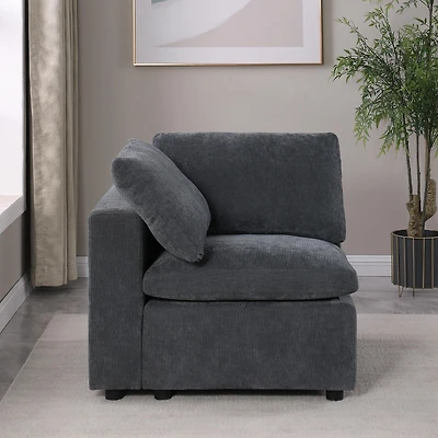 Streamdale Modular Sectional Sofa Set, Left Facing Armchair, Chenille, Grey