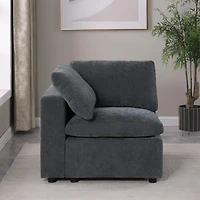Streamdale Modular Sectional Sofa Set, Left Facing Armchair, Chenille, Grey