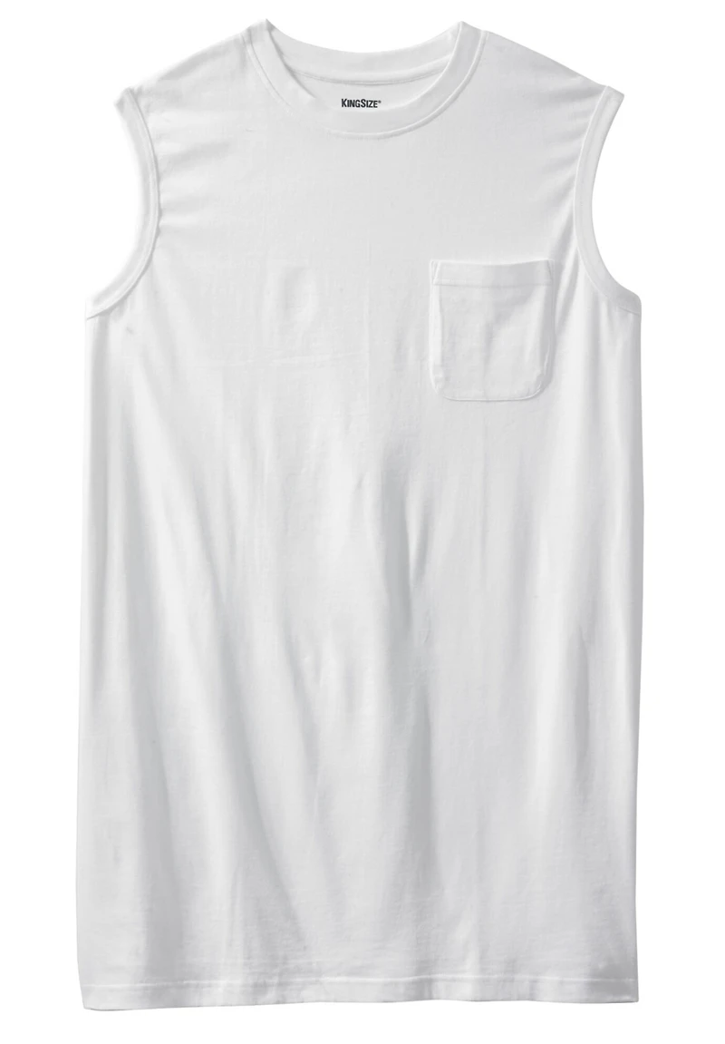 KingSize Big & Tall Shrink-Less Longer-Length Lightweight Muscle Pocket Tee