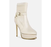 Doesburg Black Satin Stiletto Ankle Boot