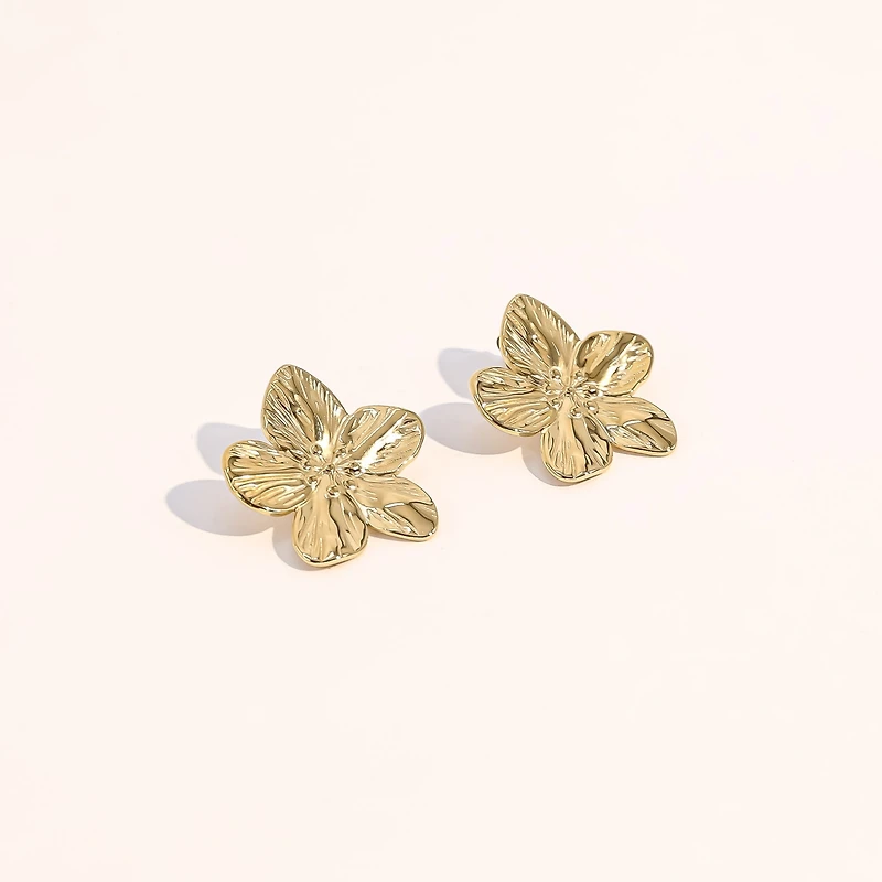 Stainless Steel Hana Flower Earrings