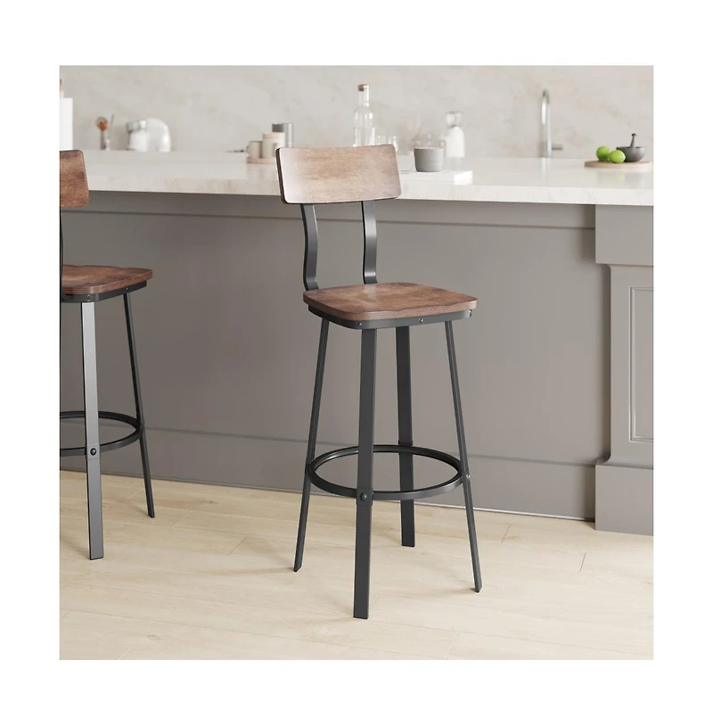 Restaurant Barstool With Wood Seat & Back And Powder Coat Frame