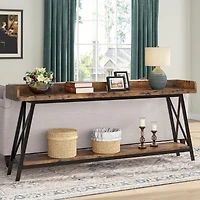 Tribesigns 70.87 inch Extra Long Console Table Behind Couch, Rustic Industrial Sofa Table for Living Room, Narrow Entryway Hallway Long Bar Table