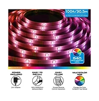 Monster Cable 100ft Multi-Color Led Light Strip with Remote