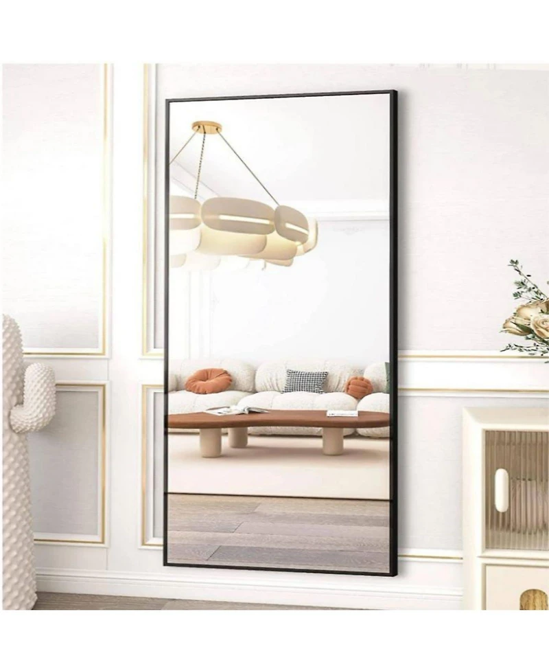 Homlux Rectangular Free Stand Mirror 18"x58" in Black